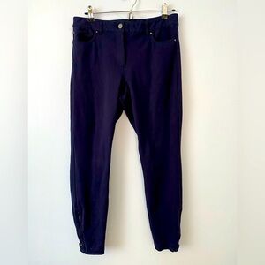 White House Black Market Size 8 The Skinny Ankle Zipper Navy Blue Womens Pants